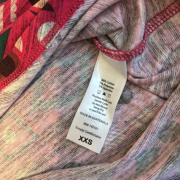 LuLaRoe Irma High Low NWT Multi Geo Shape Pink Teal Cream Black Brown Sz XXS - Picture 6 of 7